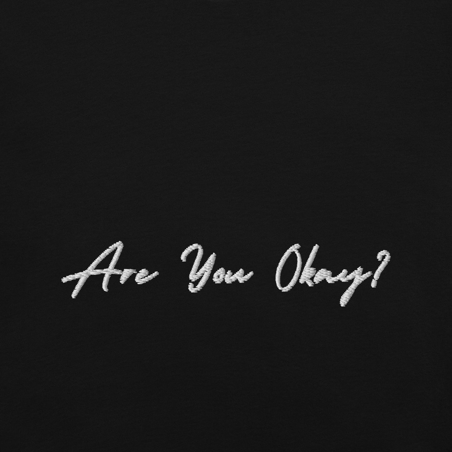 Are You Okay? Embroidered T-Shirt - Black/True Navy/Pepper