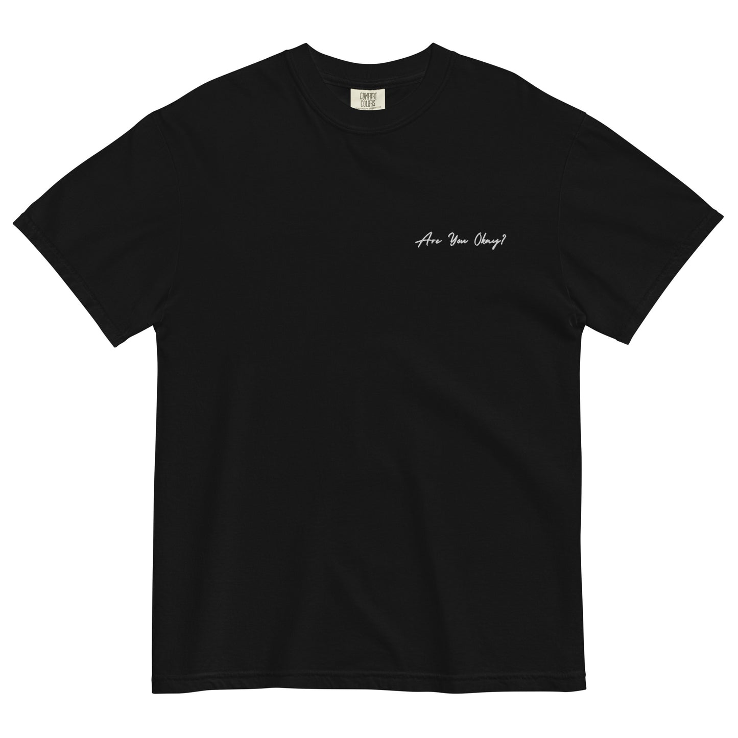 Are You Okay? Embroidered T-Shirt - Black/True Navy/Pepper